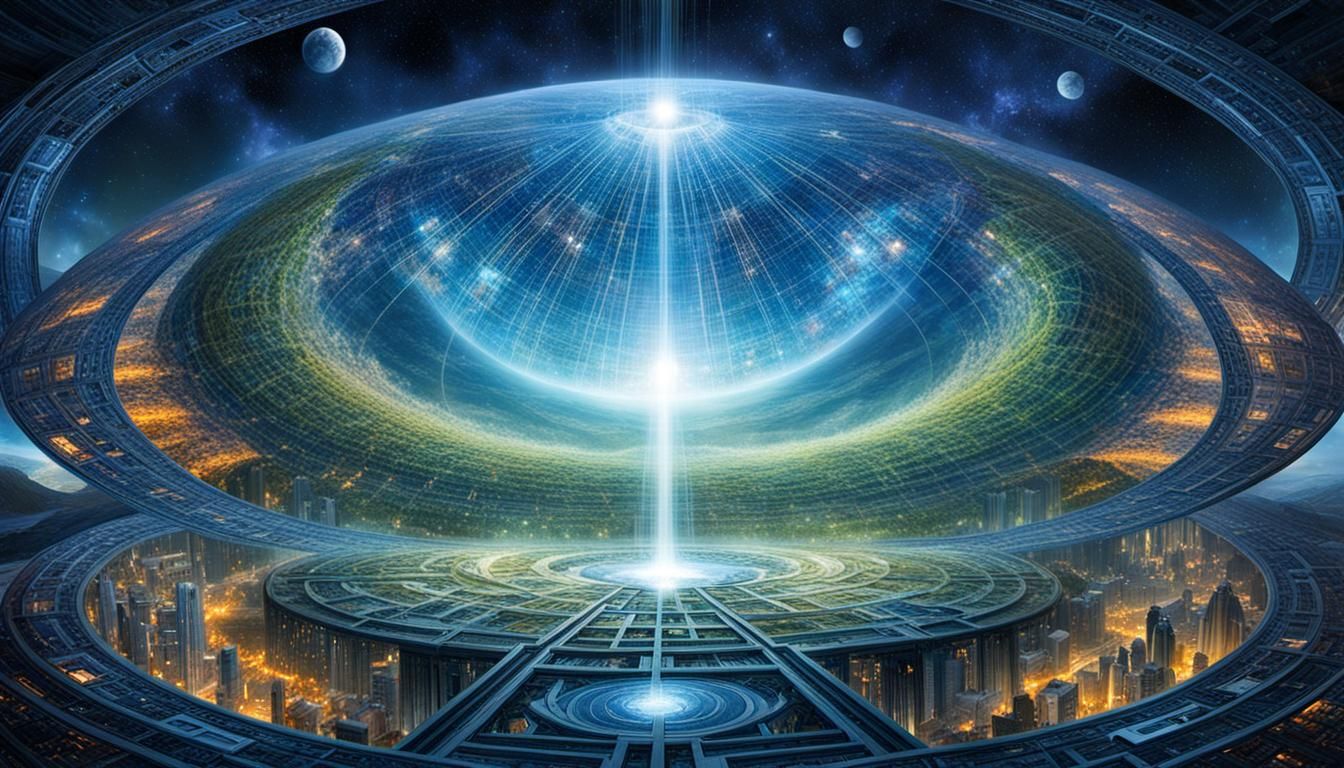 Dystopian Cyberpunk Cityscape with Advanced Technology