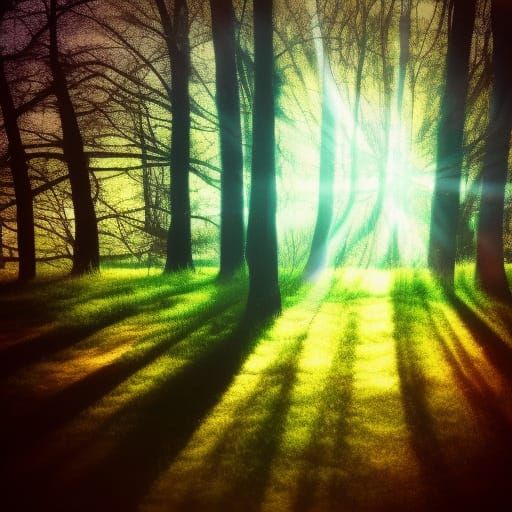 Ethereal Sunshine Beams Through Clouds