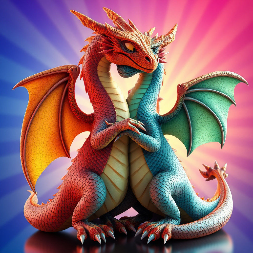 Gemstone Dragons Embrace: 3D Animated Style