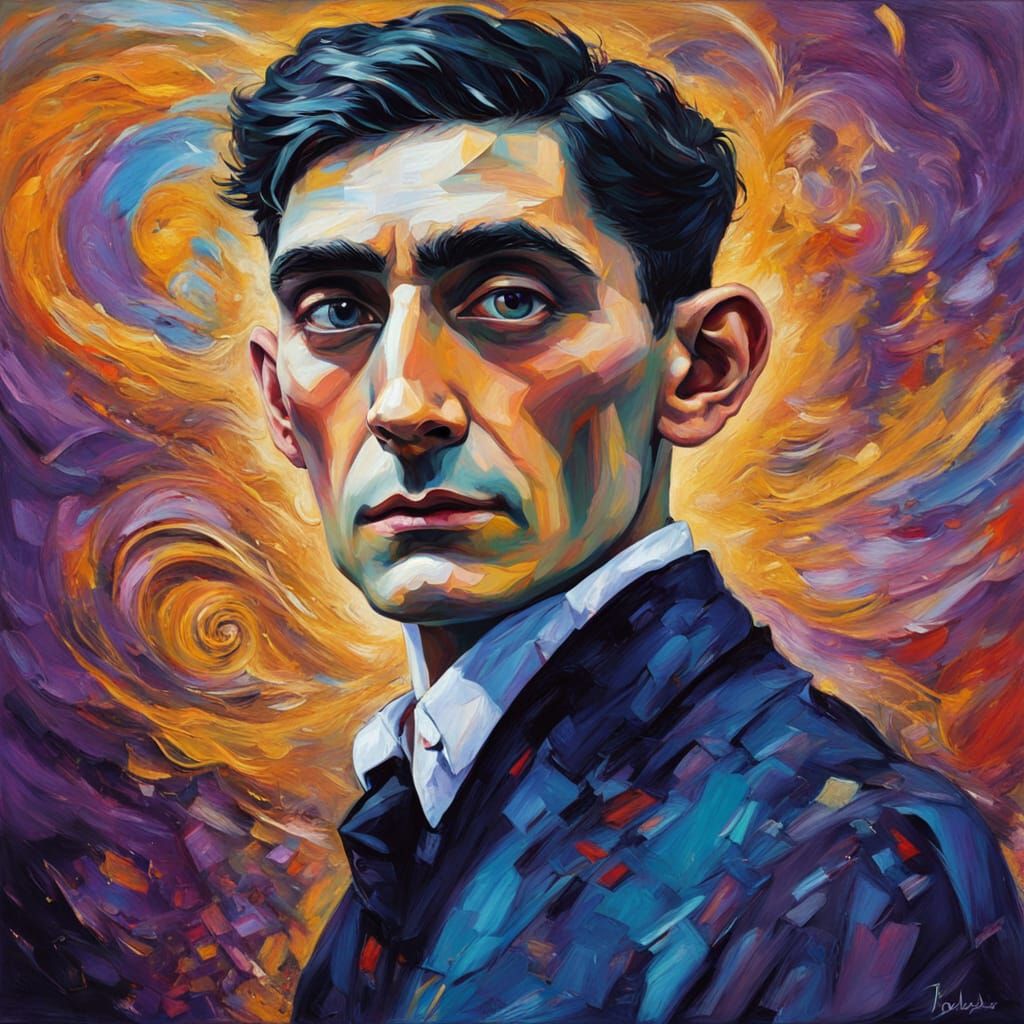 Cosmic Poet: Neo-Impressionist Expressionist Oil Painting