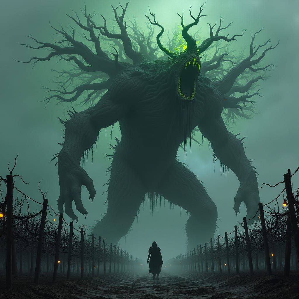 Twisted Tree Blight Looms in Desolate Vineyard