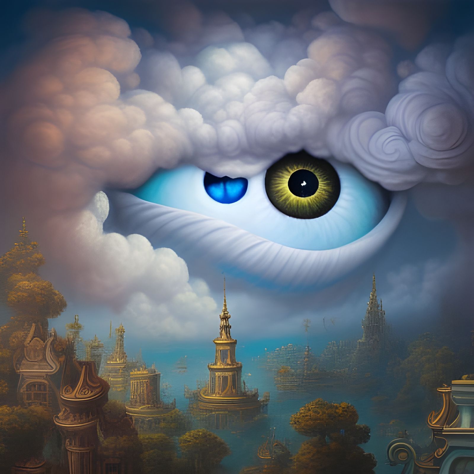 Giant hairy eyeball whipped cream