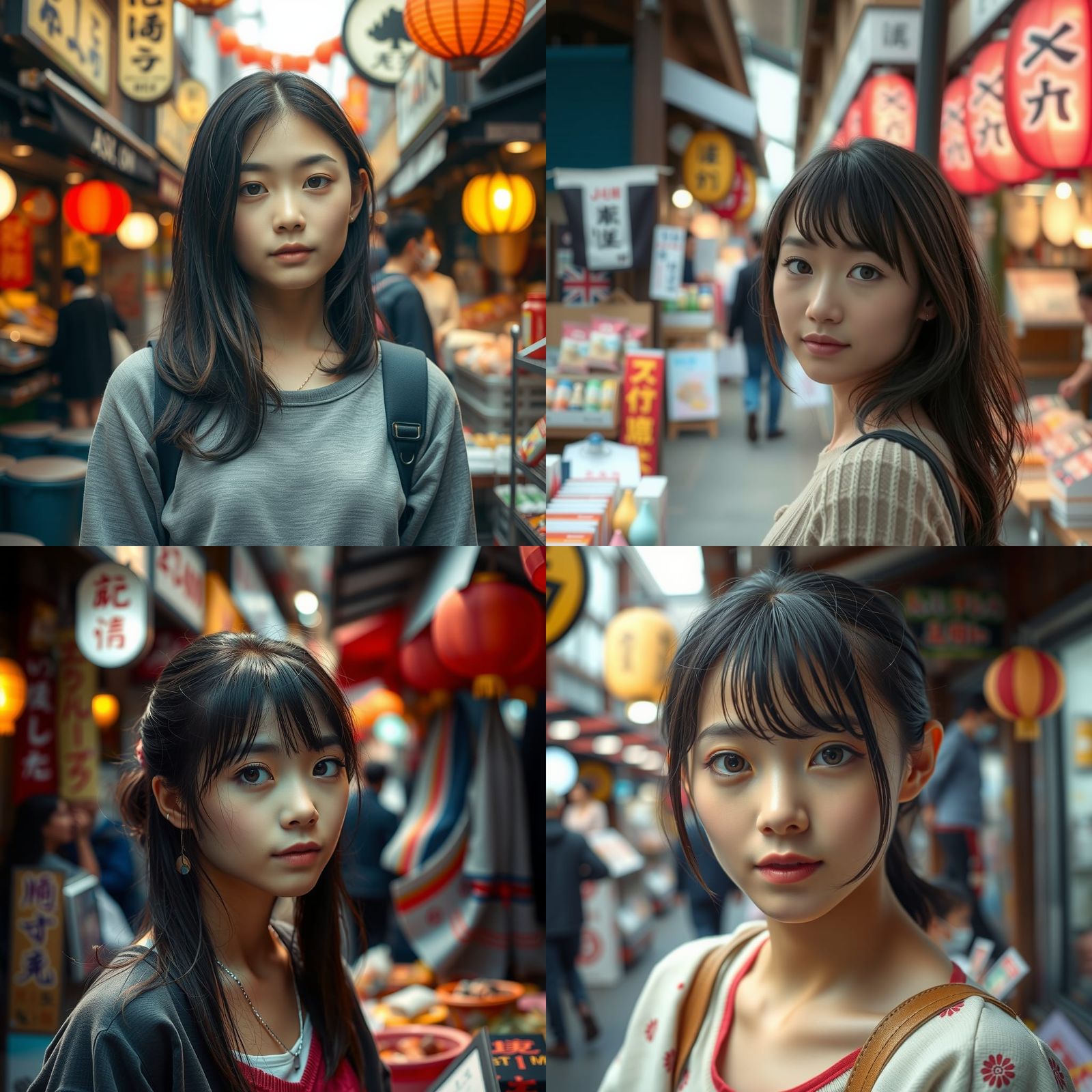 Japanese Girl in Street Market: Tilt-Shift Cinematography