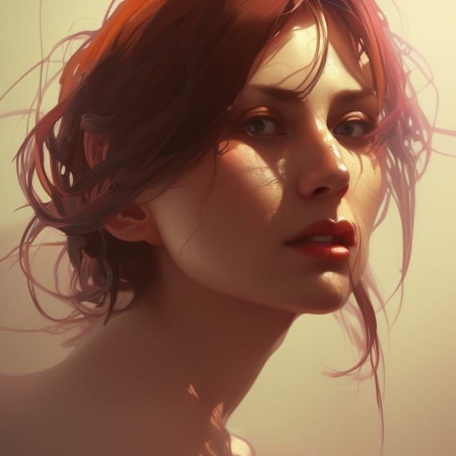 Dynamic Portrait of Dancing Woman in Splash Art Style