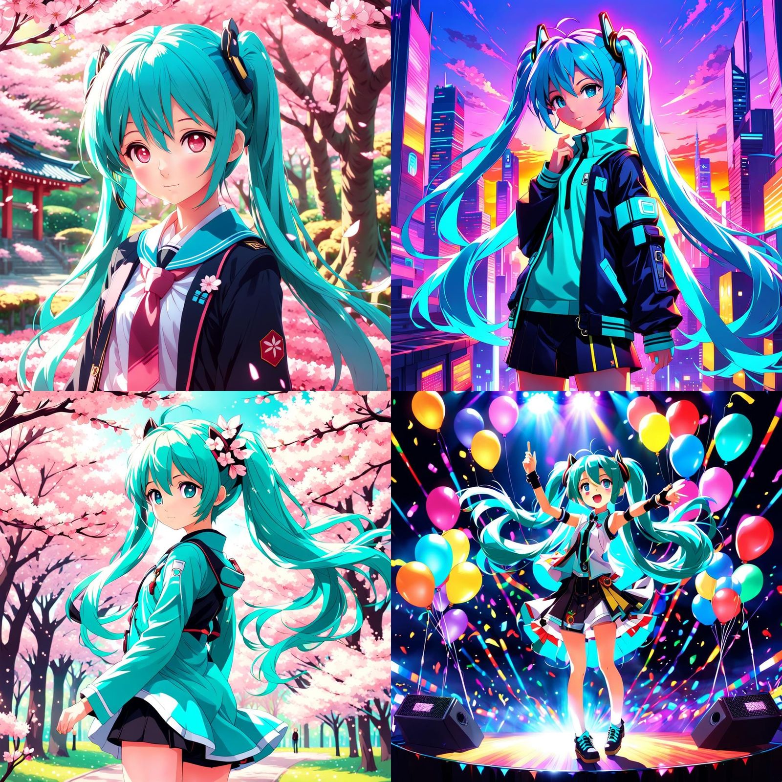 Anime Key Visual of Miku in Manga Style