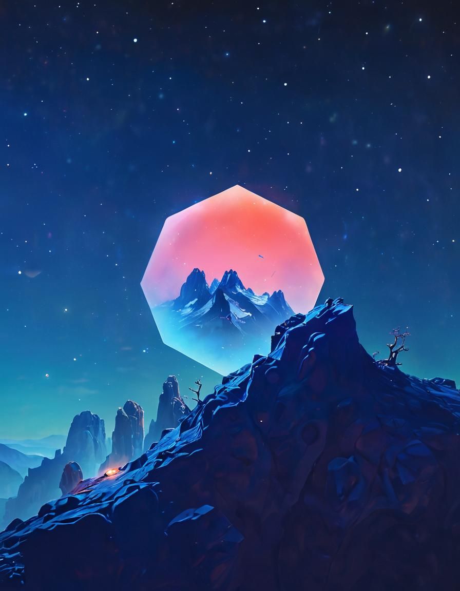 Surreal Monolith Portal with Fused Spheres