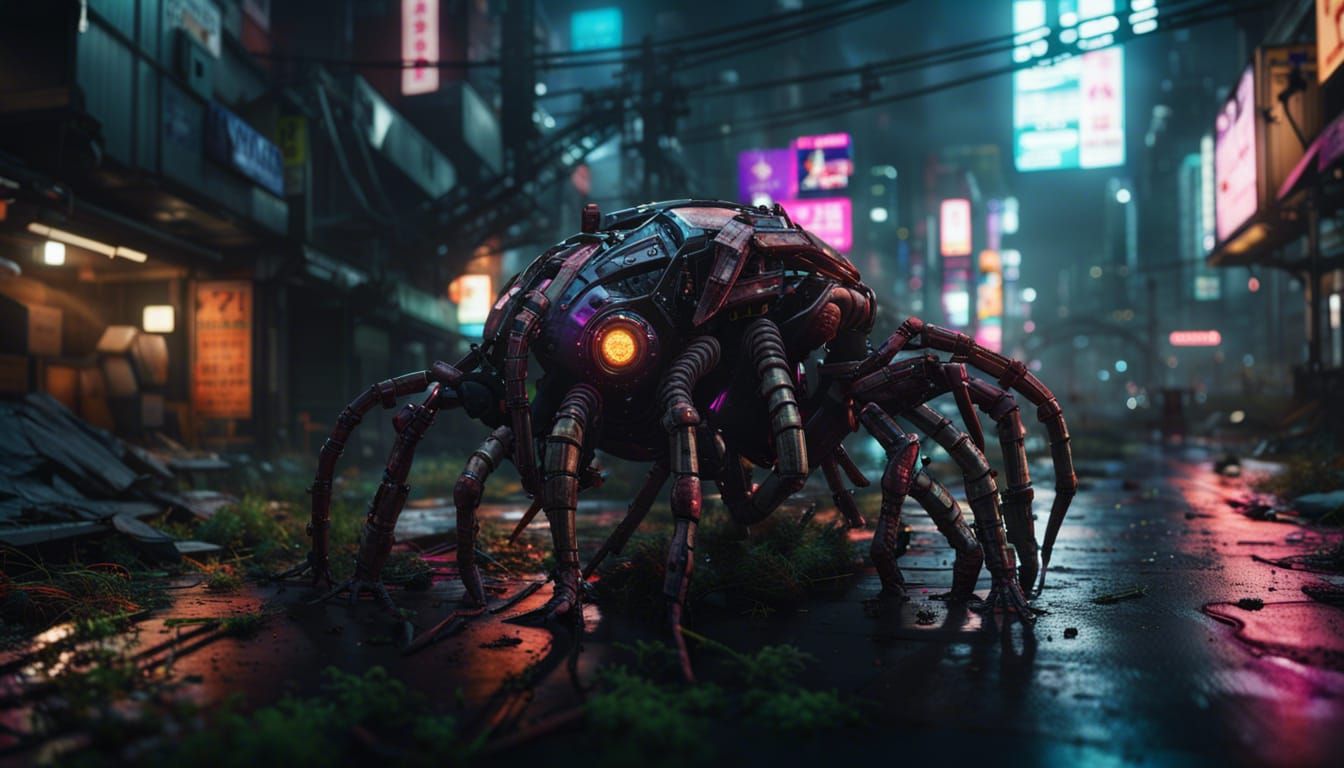Cyberpunk Post-Apocalyptic Tokyo with Eldritch Creatures