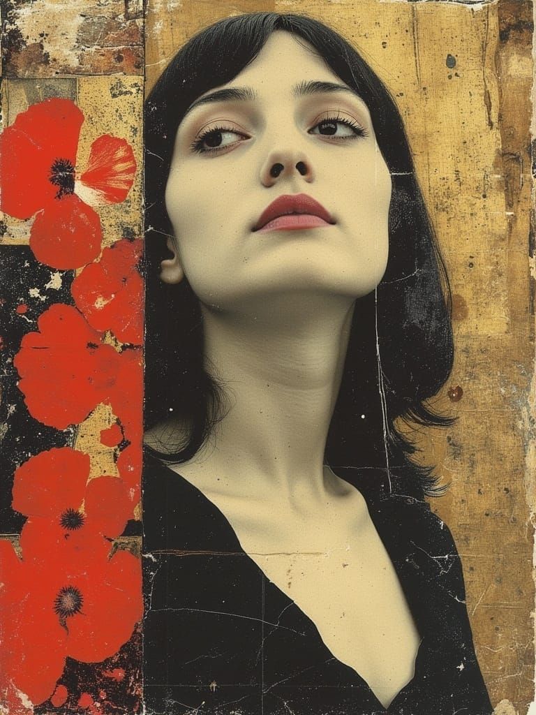 Golden Woman in Whirling Abstraction