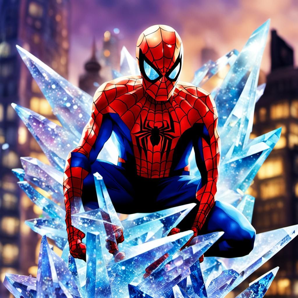 Crystalline Peter Parker: A Marvel of Geometric Art