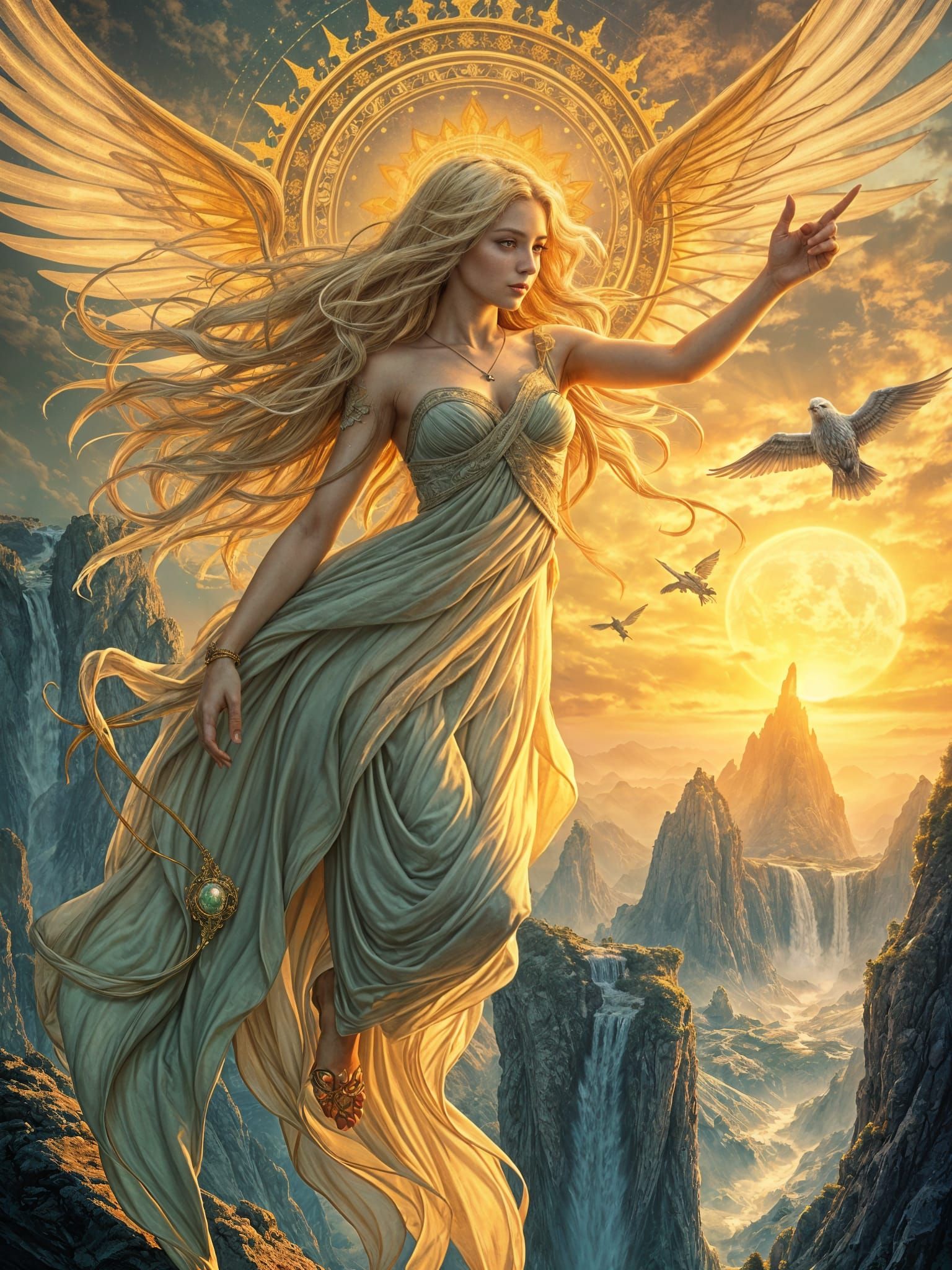 Ethereal Goddess of Light in Ultra-Detailed Illustration