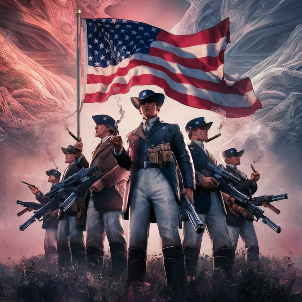 American Patriots in a Fantastical Landscape