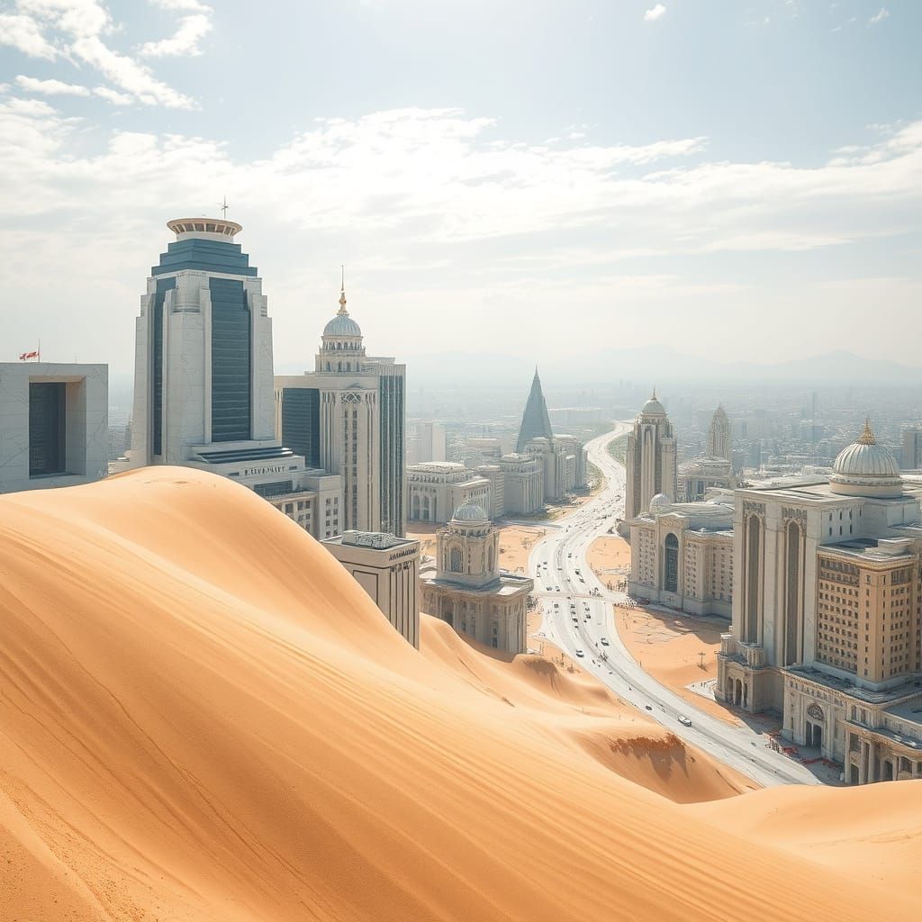 Sand Dunes Invade Modern Marble City
