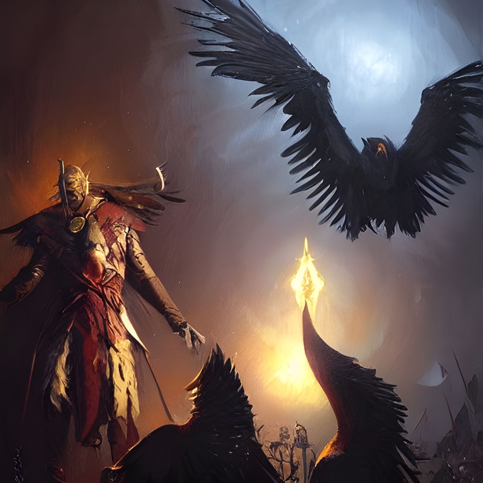 Odin's Ravens Empowering a Sinister Warrior