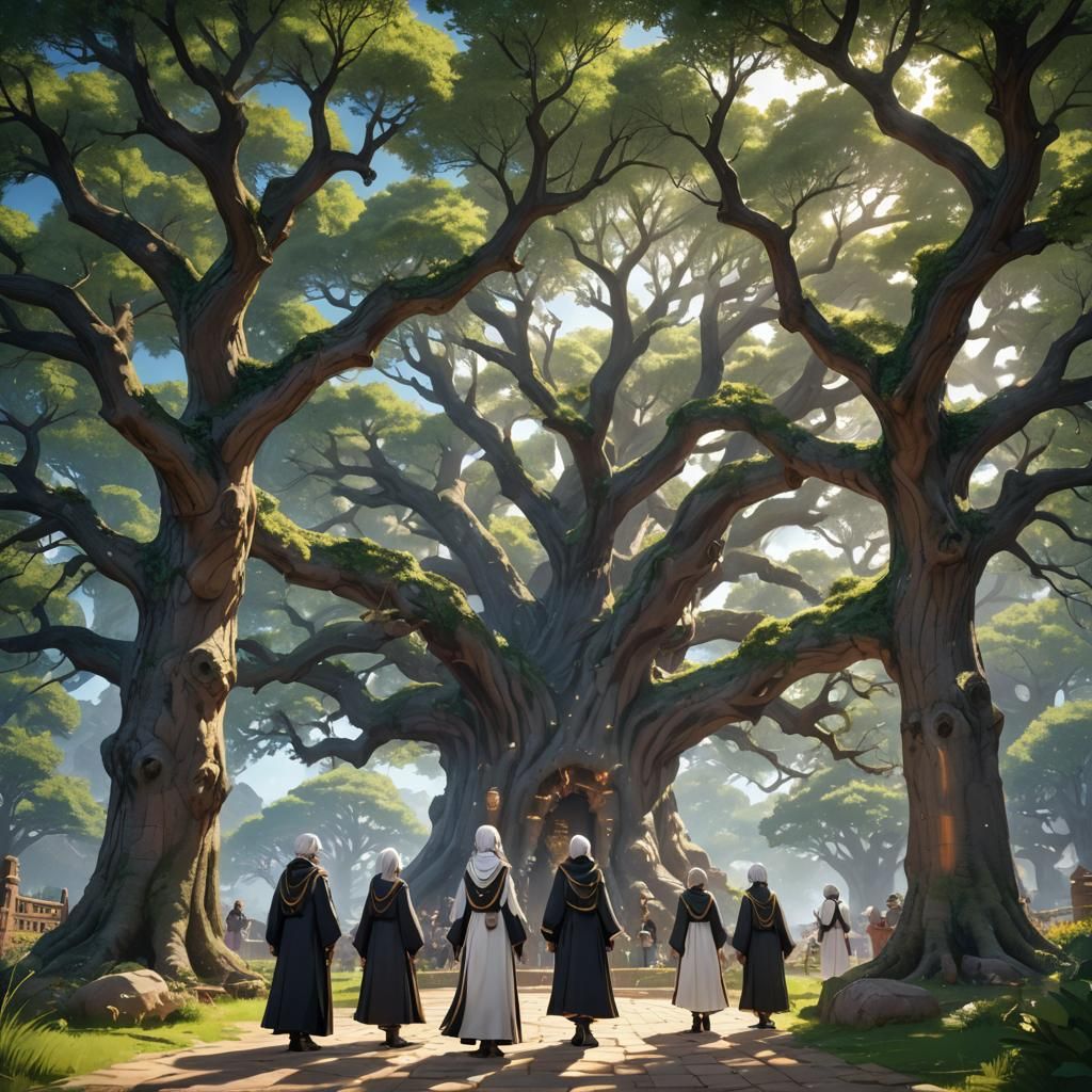 Council of Elders Under Grand Oak: Anime Art