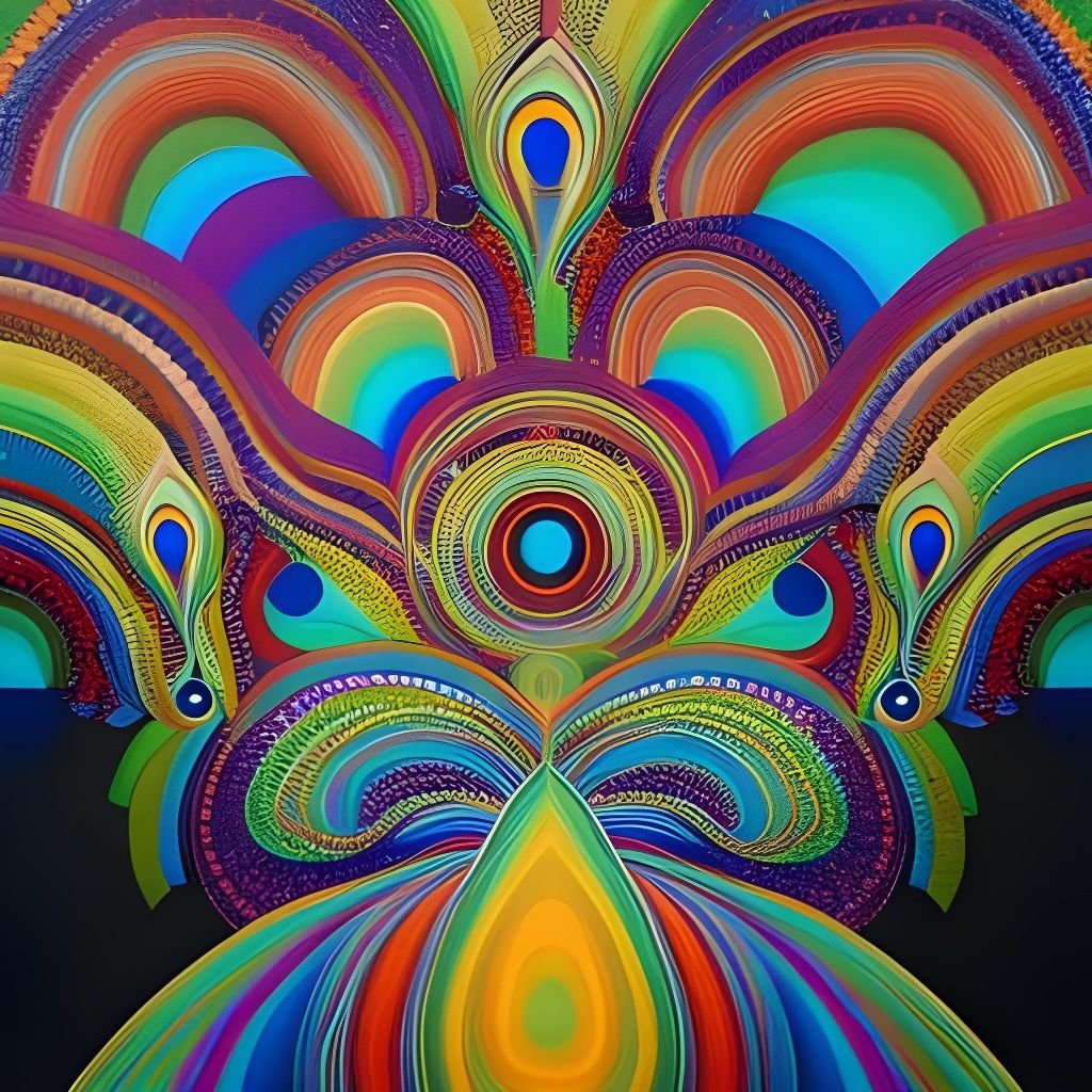 Rainbow Woman in Art Gallery with Abstract Painting