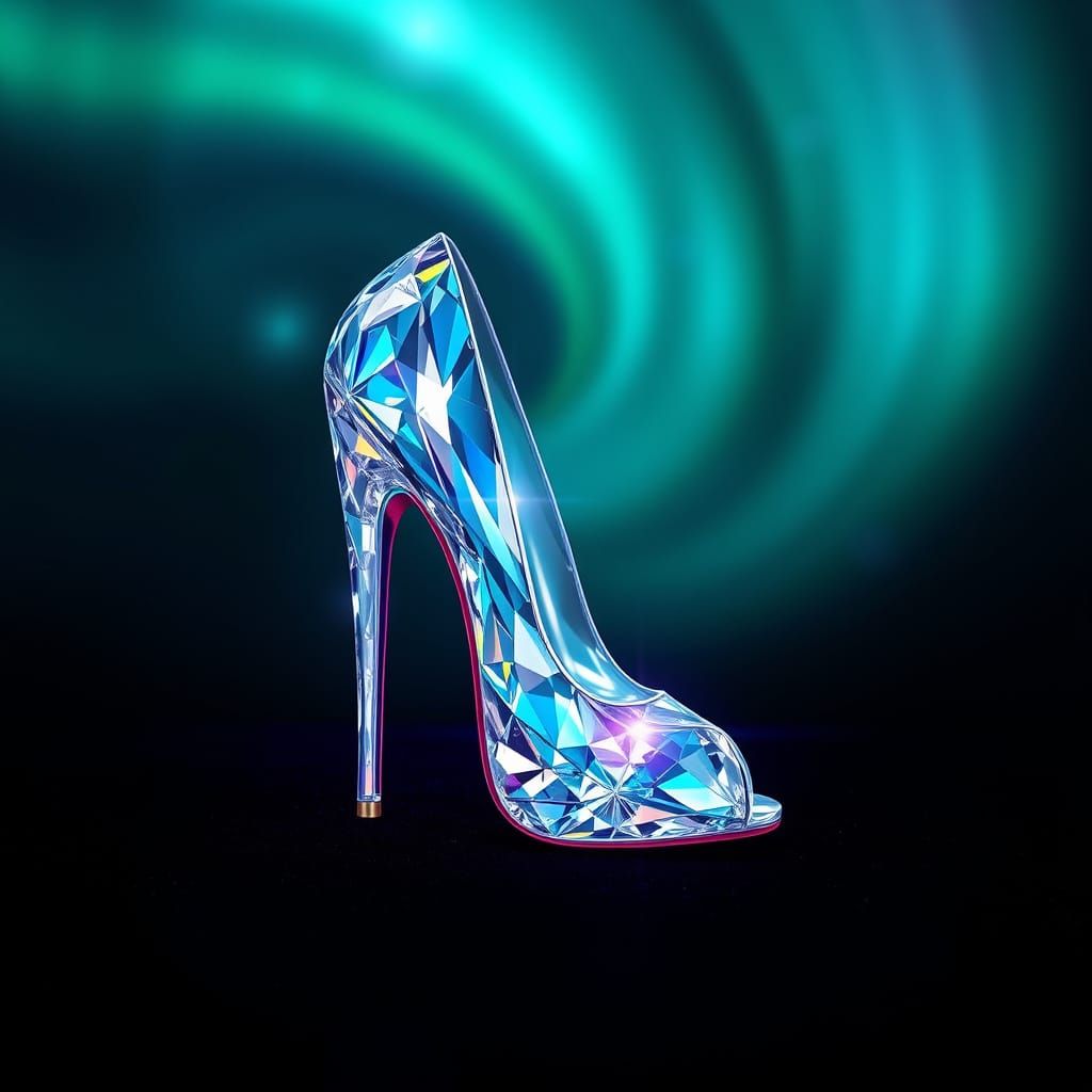 Crystal-Encrusted Stiletto Heel in Aurora Diamond Luxury Sty...