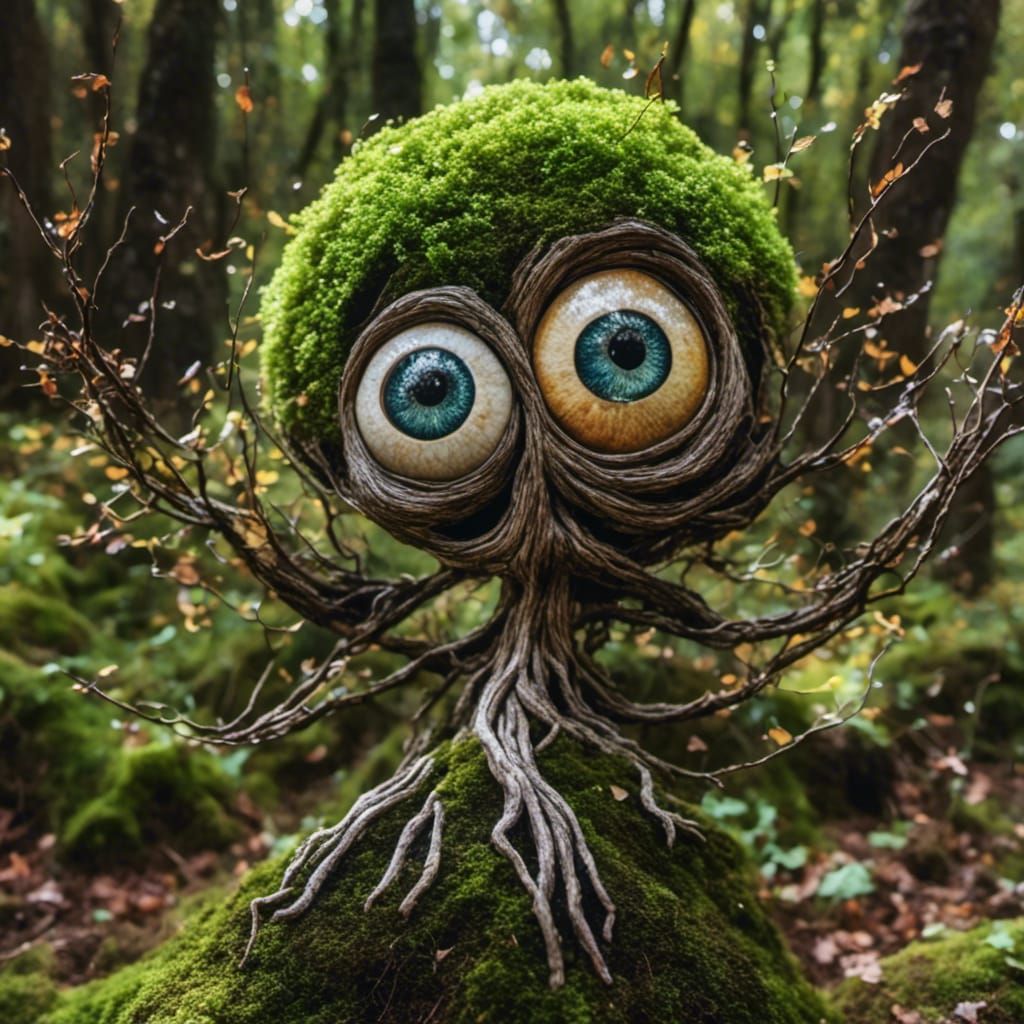 Surreal Twisted Tree with Large Eyes