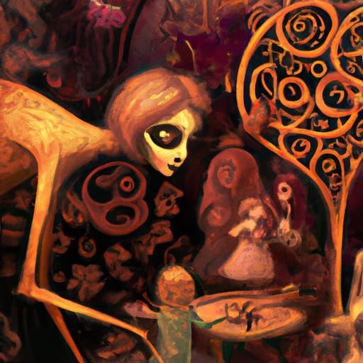 Fairycore Gothic Art in Klimt Style