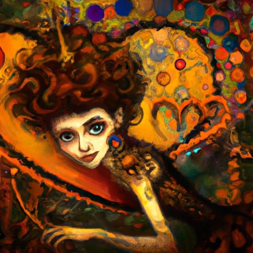 Fairycore Gothic Art in Klimt Style