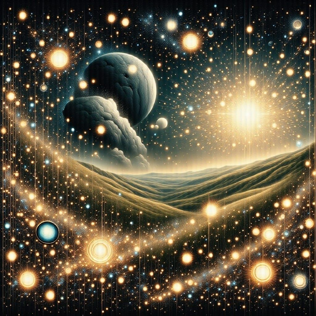 Ethereal Habitat on Distant Planet with Earth View