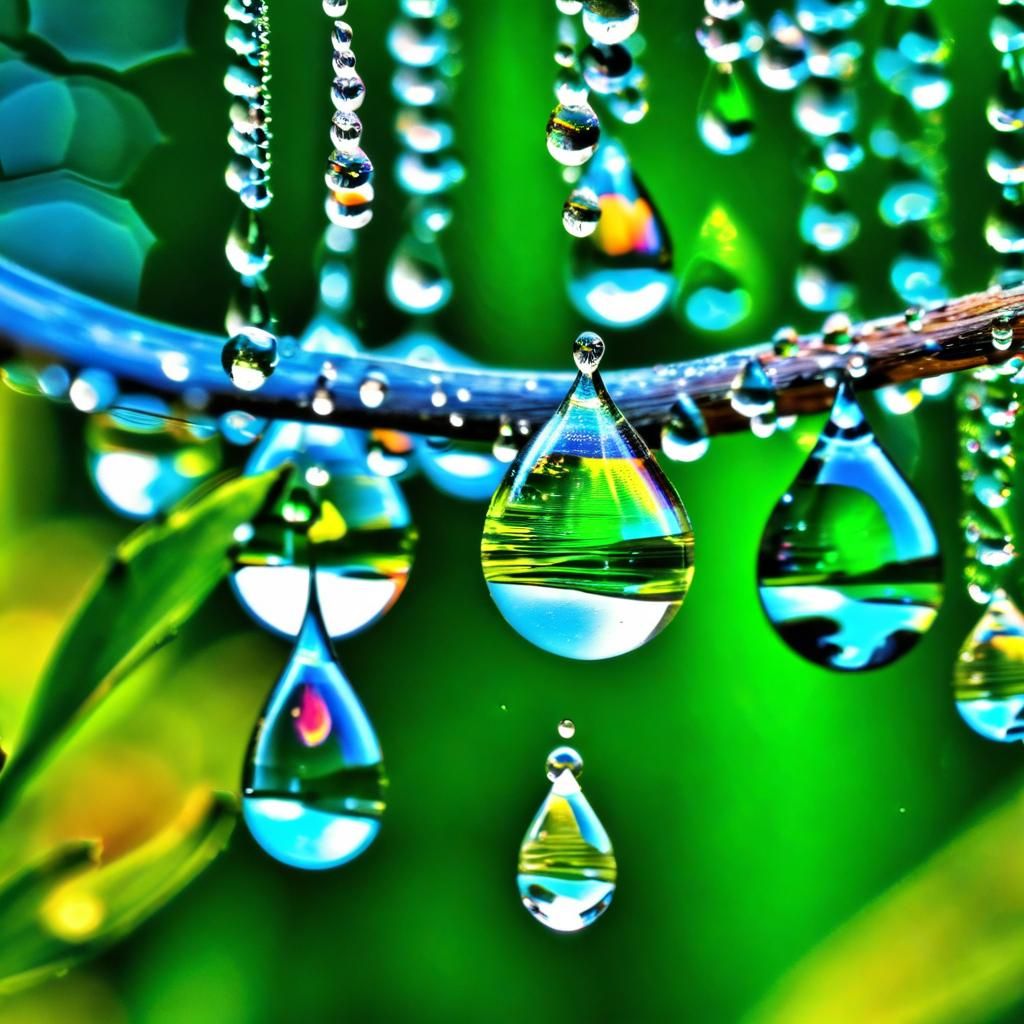 Surreal Water Droplets Encapsulating Random Animals