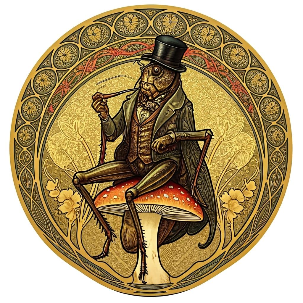 Victorian Cricket Smoking Pipe in Art Nouveau Style