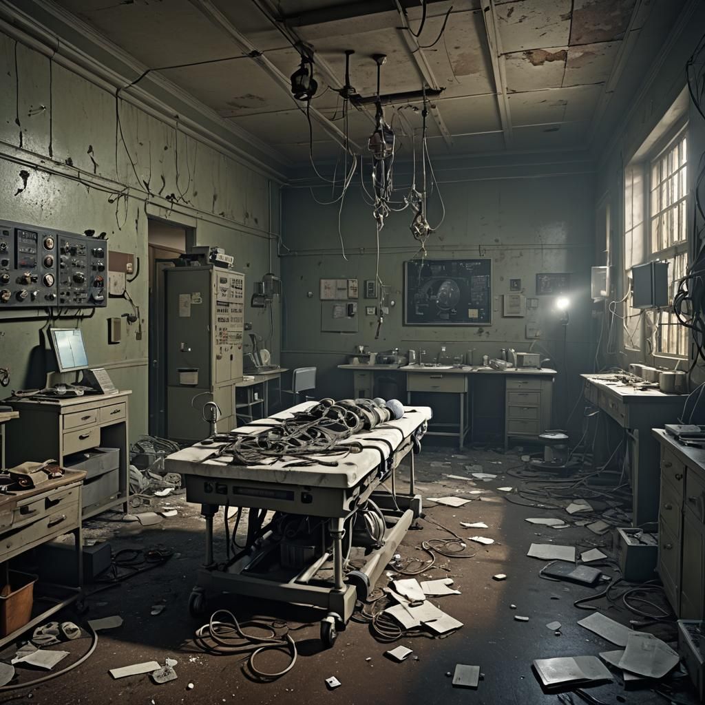 Sinister Electroshock Table in Abandoned Asylum