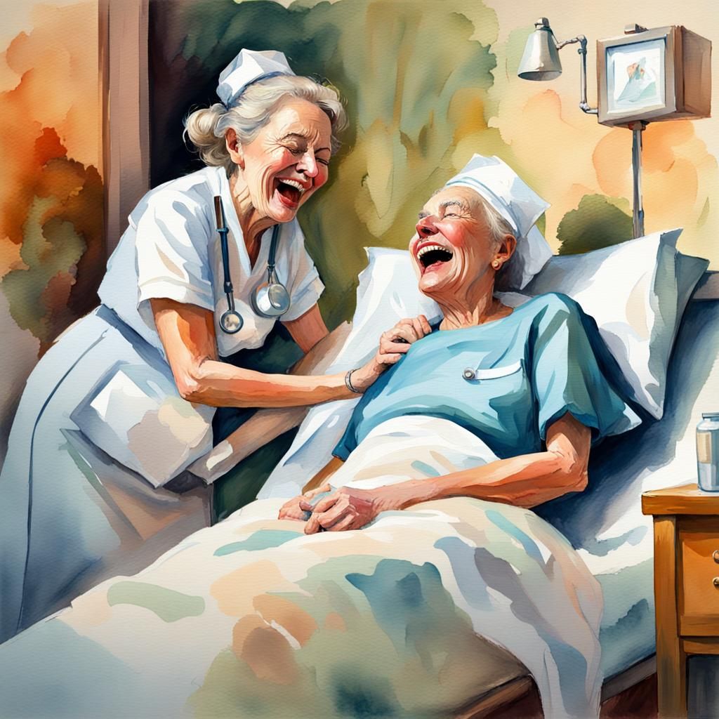 Nurse's Joy: Watercolor Gouache Impressionist Painting