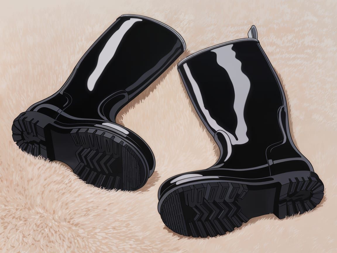 Vibrant Pop Art Boots on Beige Carpet