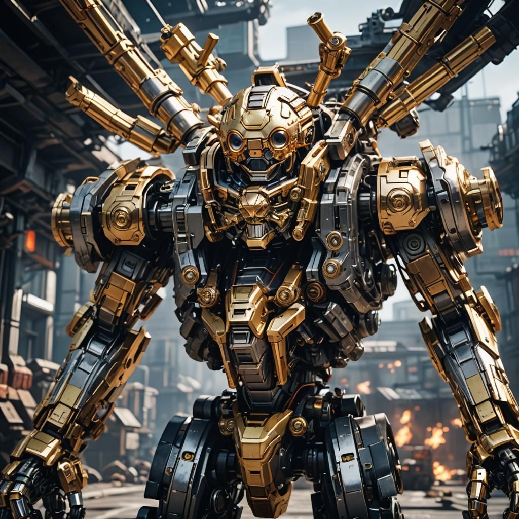 Luffy as Intricate Sci-Fi Robot in 8K