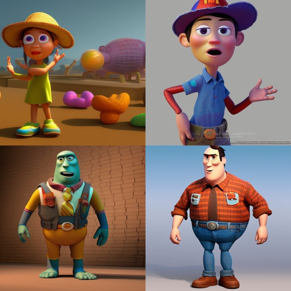 Pixar Style 3D Character Concept Art