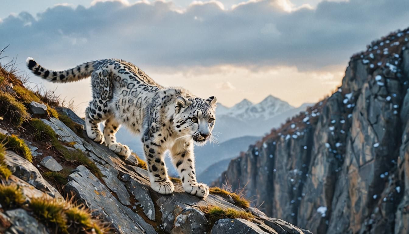 Baby Snow Leopard: Photorealistic Macro Wildlife Photography