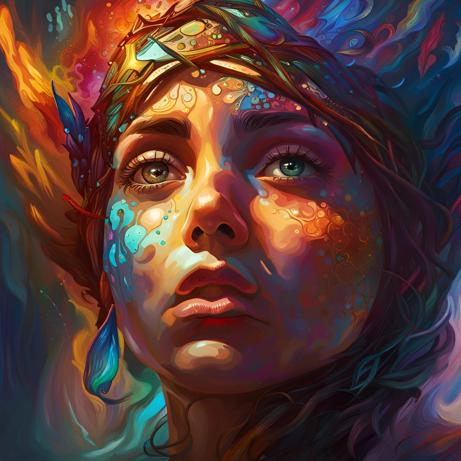 Clairvoyant Visions in Hyperrealistic Splash Art