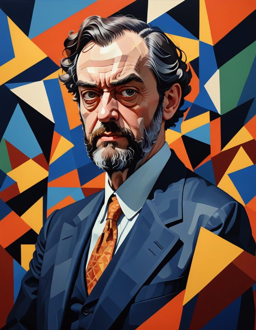 Stanley Kubrick in Neo-Cubist Art