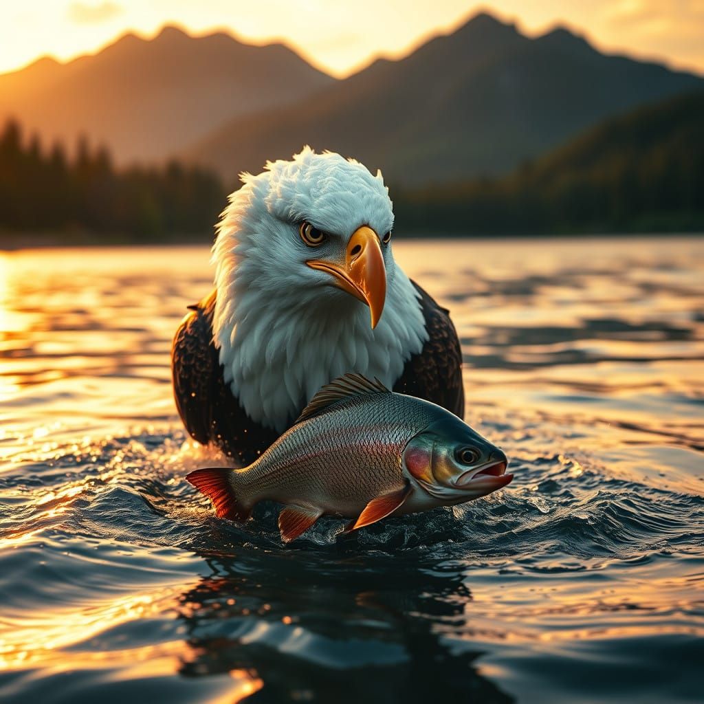 Majestic Bald Eagle Rises from Crystal River in Cinematic Su...