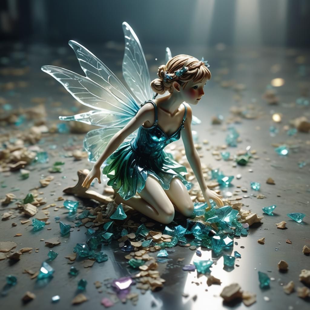 Glass Fairy Statuette Shatters: Cinematic Still
