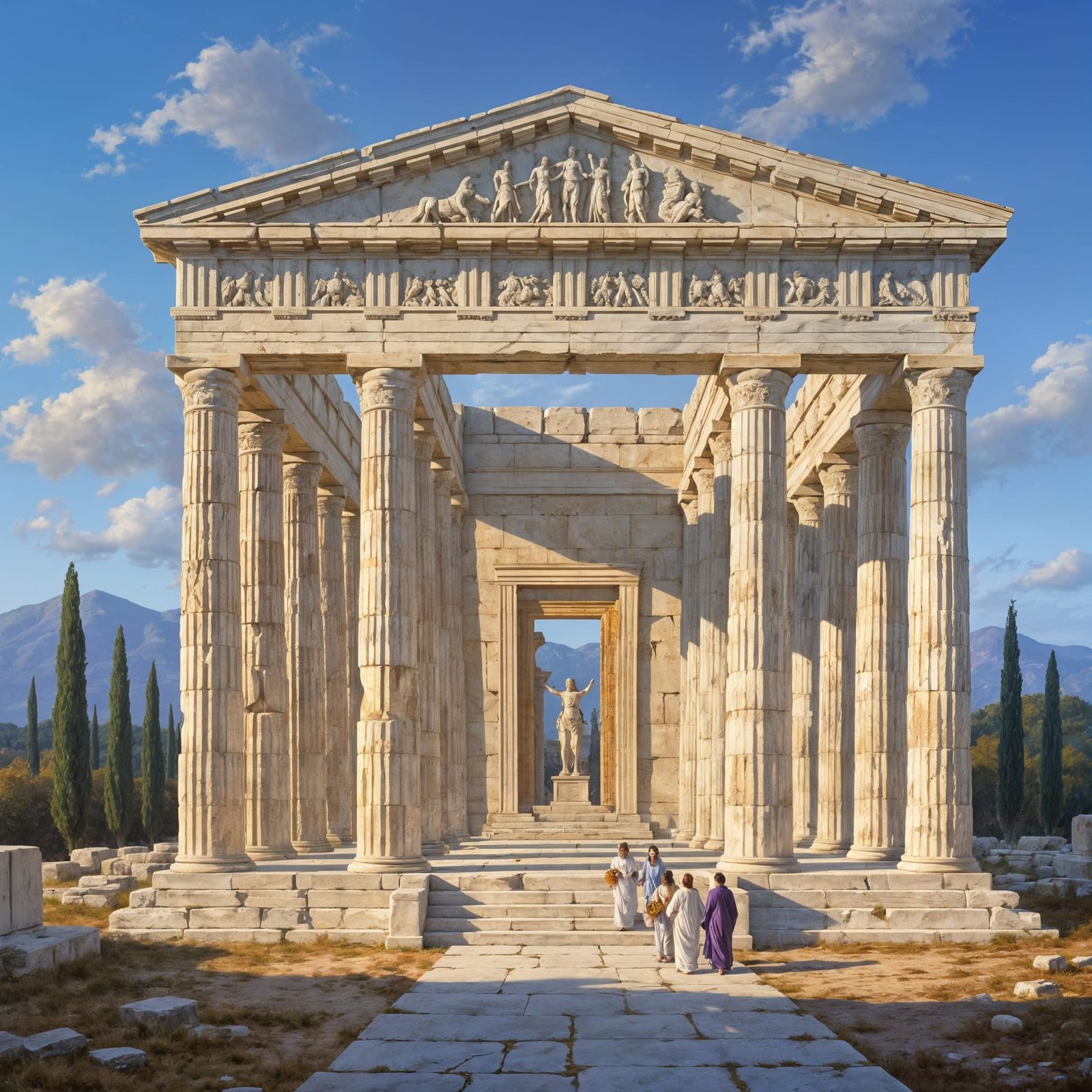 Temple of Artemis in Ephesus: Romantic Landscape Painting