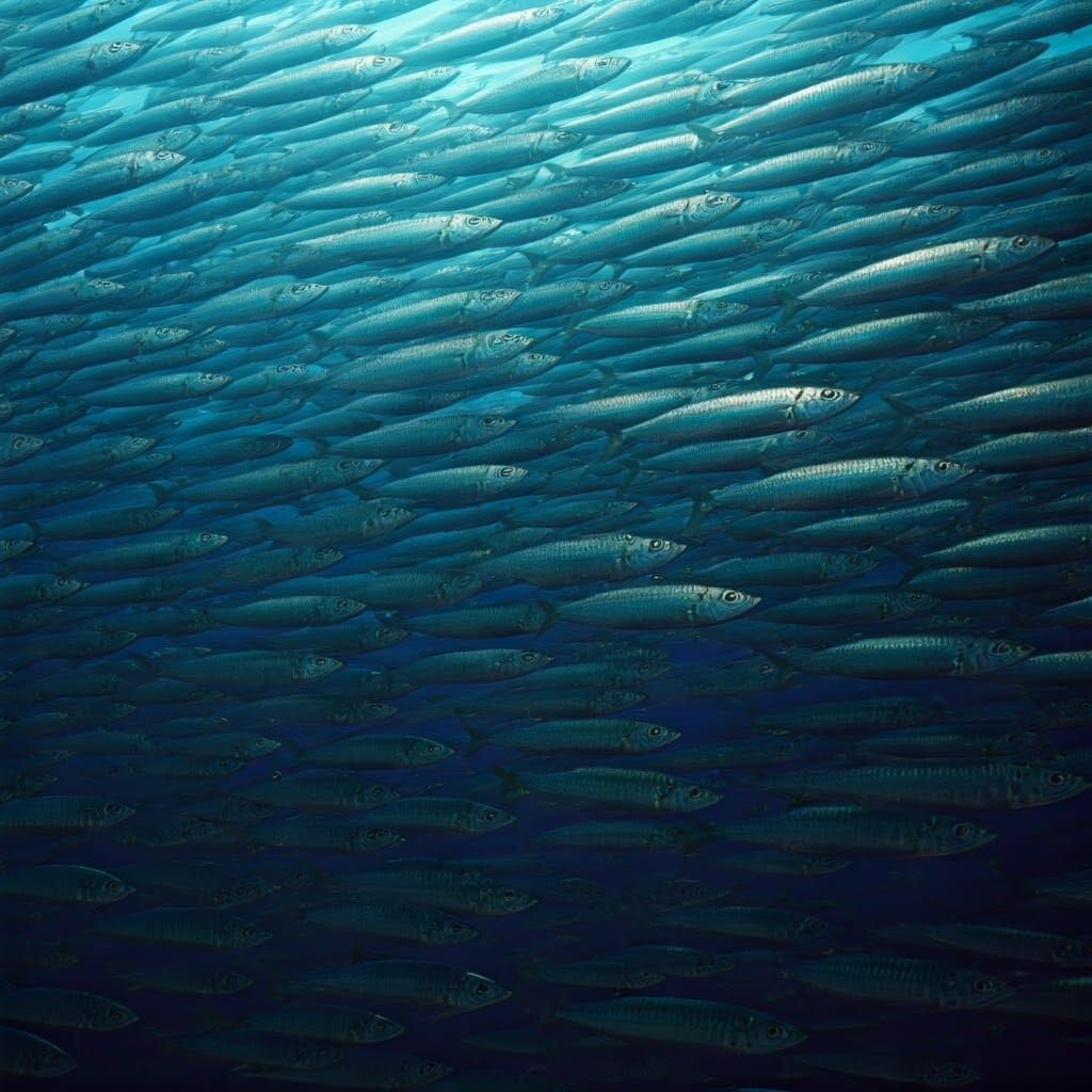 Sardine School: A Hyperrealistic Underwater Ballet