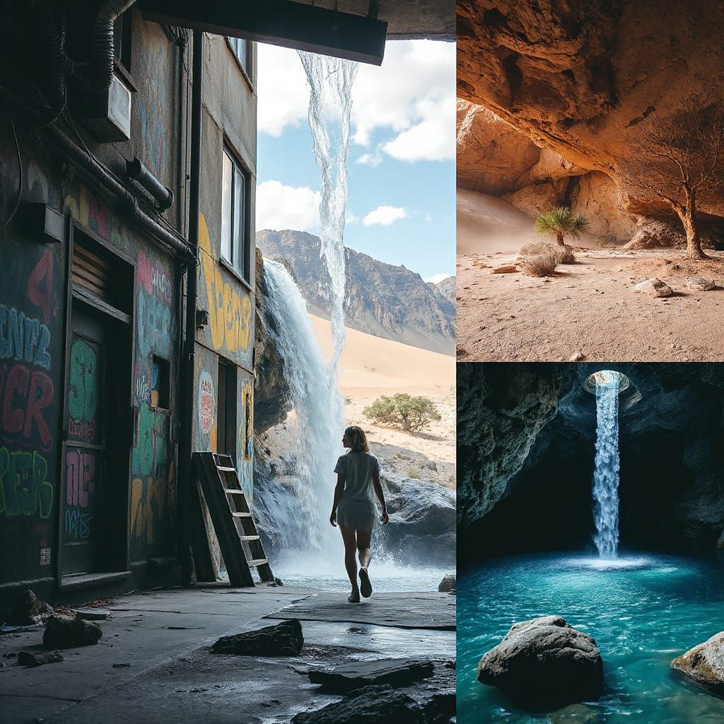 Waterfalls in Unexpected Places: A Digital Art Piece