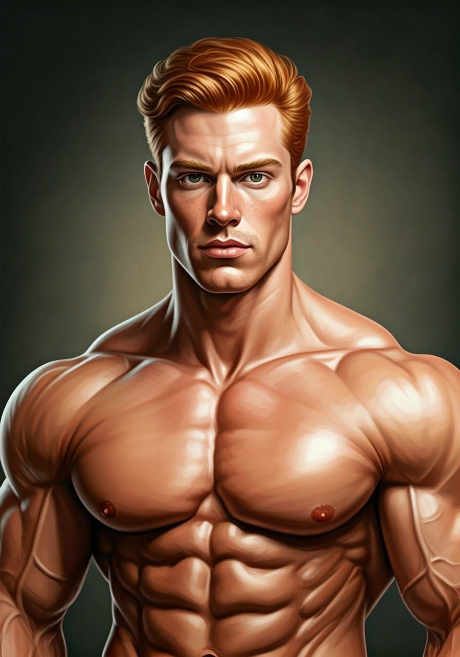 Ginger Adonis in Pastel Portrait