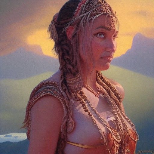 Goddess Persephone in Detailed Oil Painting