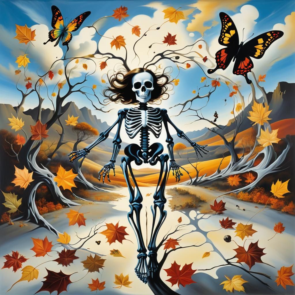 Surreal Landscape with Distorted Shadows in Vivid Colors