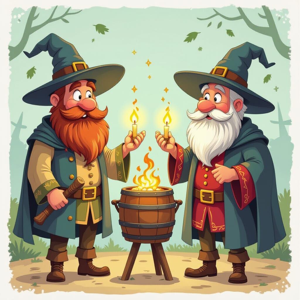 Whimsical Wizard Friends Conjured by AI