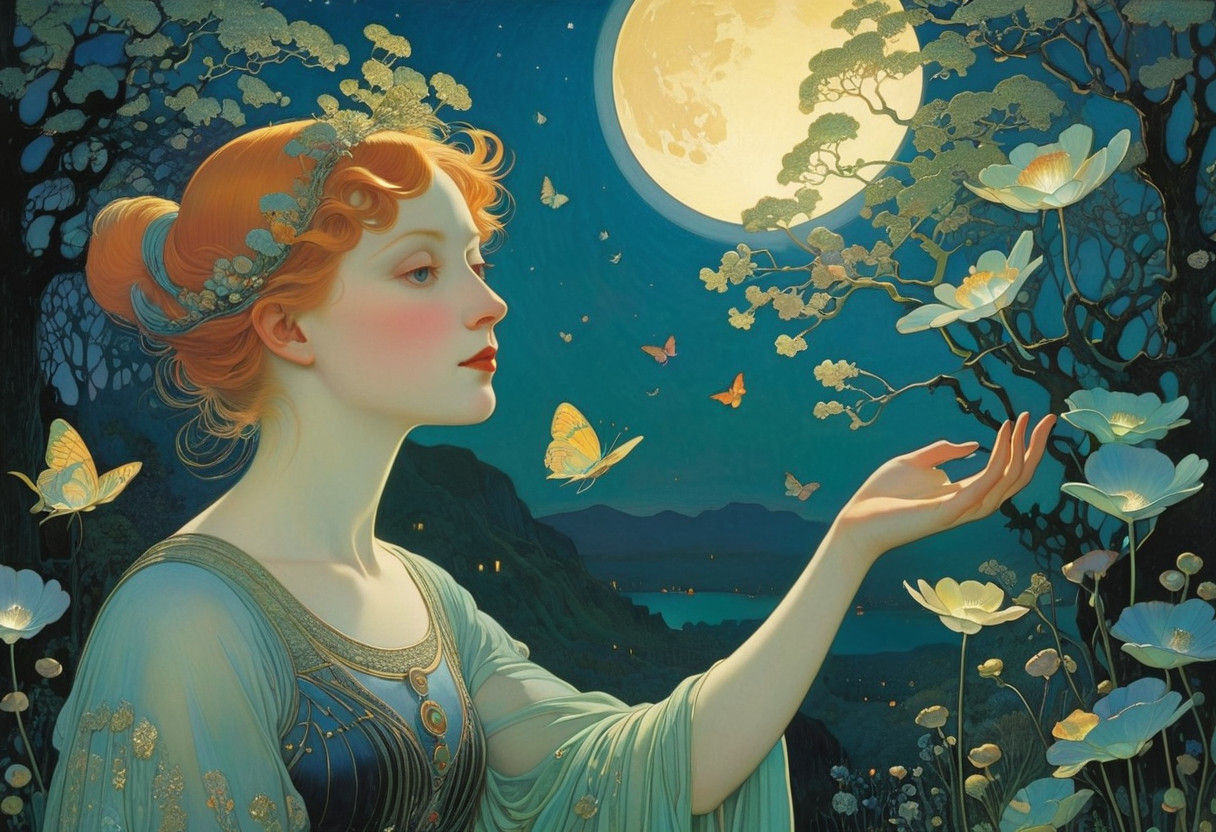 Dreamlike Landscape Under Whimsical Evening Lighting