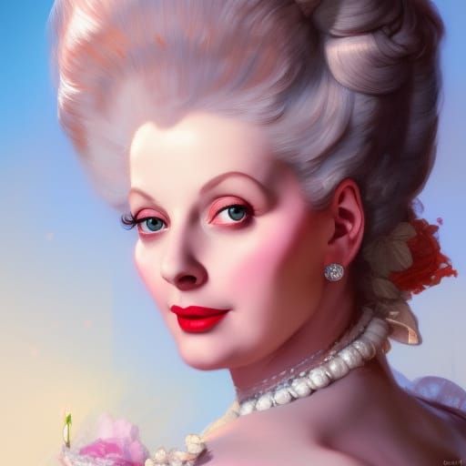 Lucille Ball as Marie Antoinette: Detailed Portrait