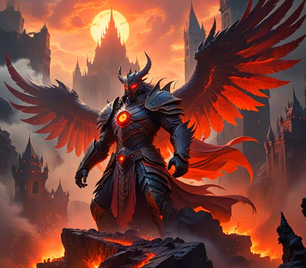 Bloodwing Warden Fortress in Fiery Mist