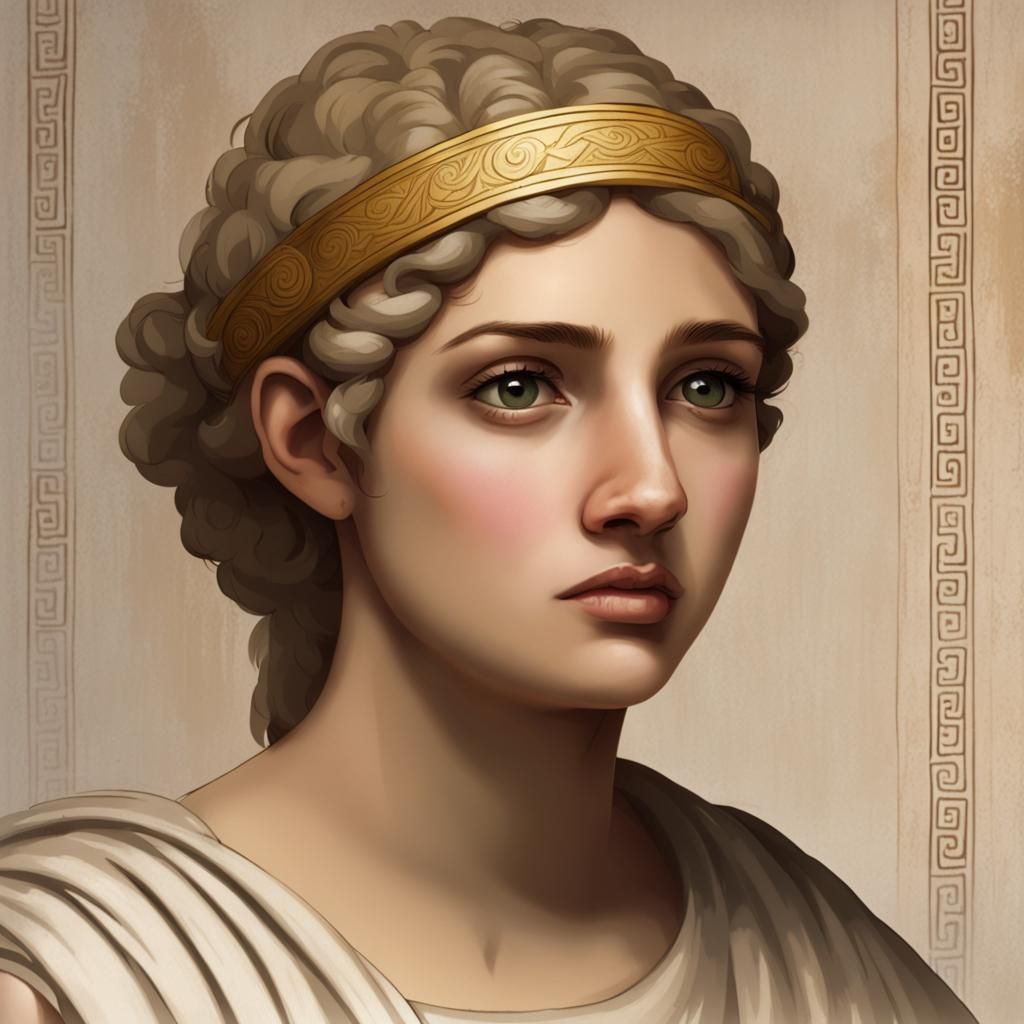 Ancient Greek Lady-in-Waiting Portrait