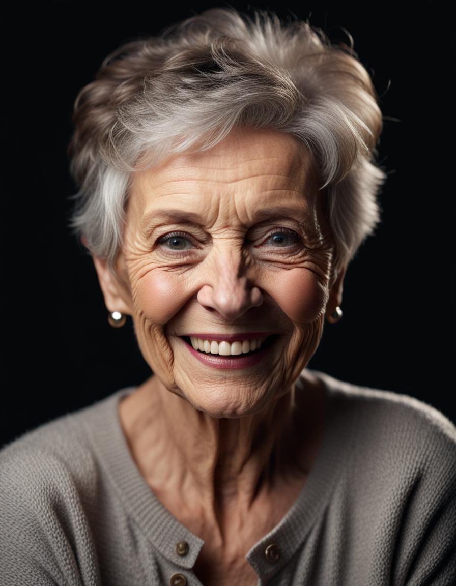 Stylish 80-Year-Old Woman Portrait in 4K