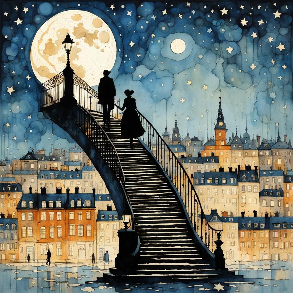 Stairway to Crescent Moon City in the Sky