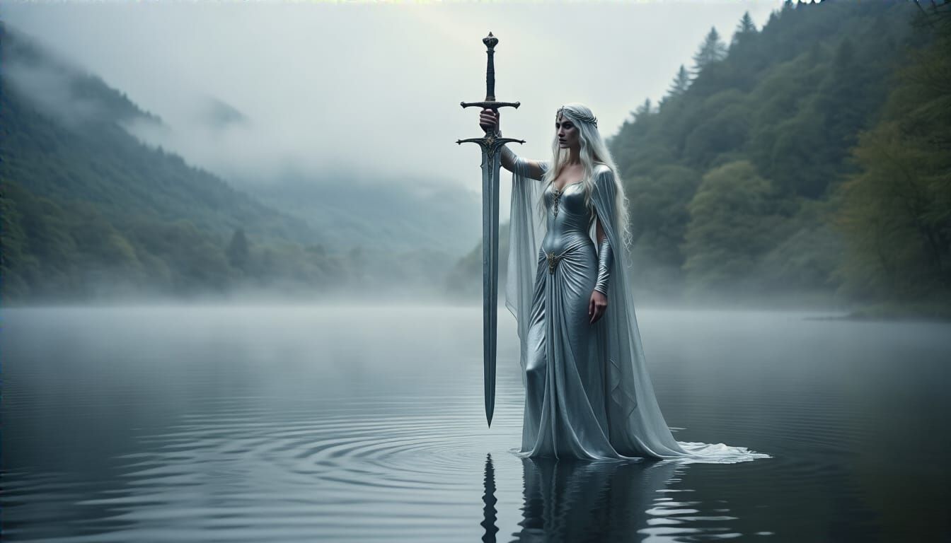Ethereal Lady of the Lake with Excalibur